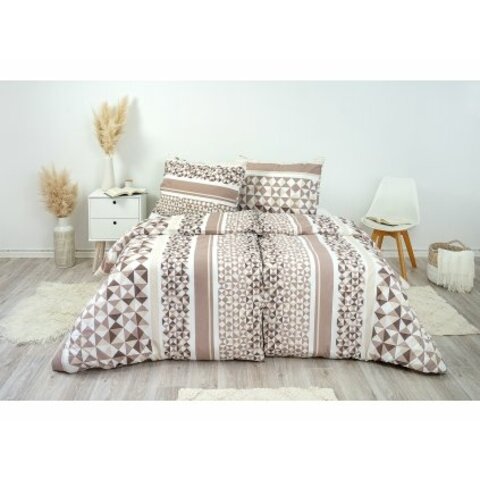 povlečení bavlna Střepy hnědé 70x90+140x200 LS277