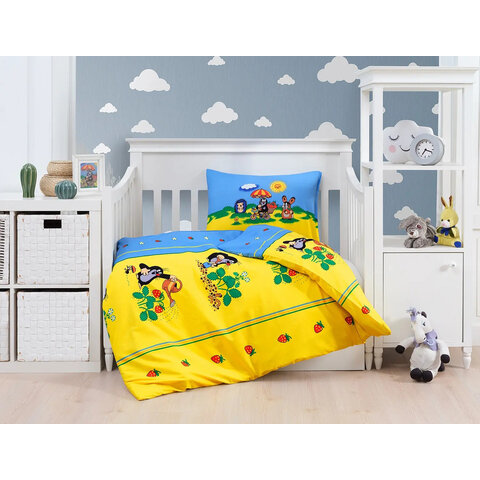povlečení Krtek a jahůdky Bavlna deluxe 1x100x135, 1x40x60 Matějovský