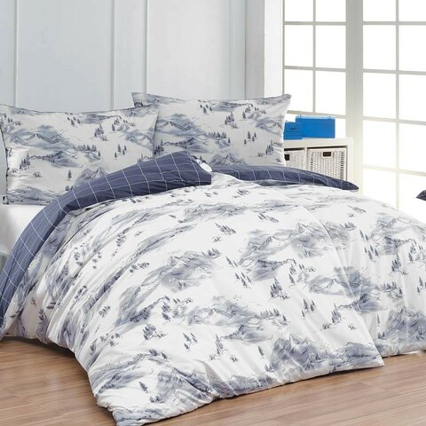 Povlečení Polar Blue Bavlněný satén Deluxe Digital Matějovský 1x140x200,1x70x90