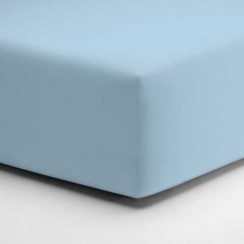 Prostěradlo ZWIRNjersey 90x190-100x220x30 aqua 052 elastan Schlafgut