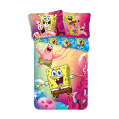 Dětské povlečení Sponge Blue JF bavlna 1x140x200,1x70x90